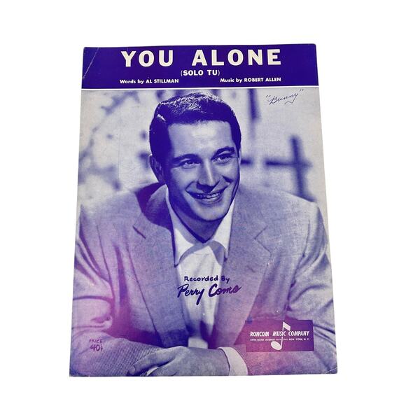 You Alone Solo Tu Sheet Music Al Stillman Robert Allen Perry Como - Picture 1 of 5